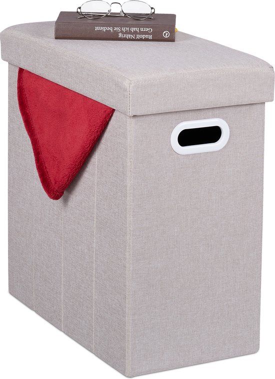 Merkloos Relaxdays Poef met opbergruimte - Beige