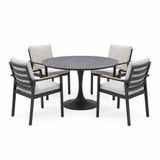 AVH-Collectie Flair Lola dining tuinset 120xH75 cm 5 delig antraciet keramiek