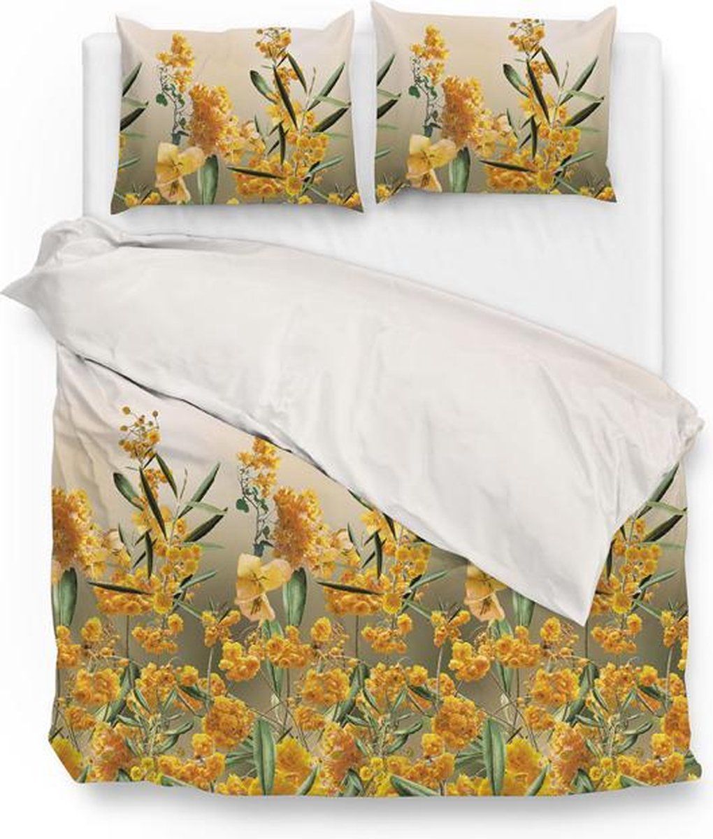 Zo!Home Fince Dekbedovertrek - Eenpersoons - 140x200/220 cm - Yellow