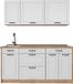 Vicco Eenpersoonskeuken R-Line, Wit landelijk/Goudkleurig Eiken, 160 cm goudkleurig eiken werkblad