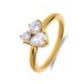Lucardi Dames Stainless steel ring met zirkonia voor dames - Ring - Staal - Goudkleurig - 19 / 60 mm
