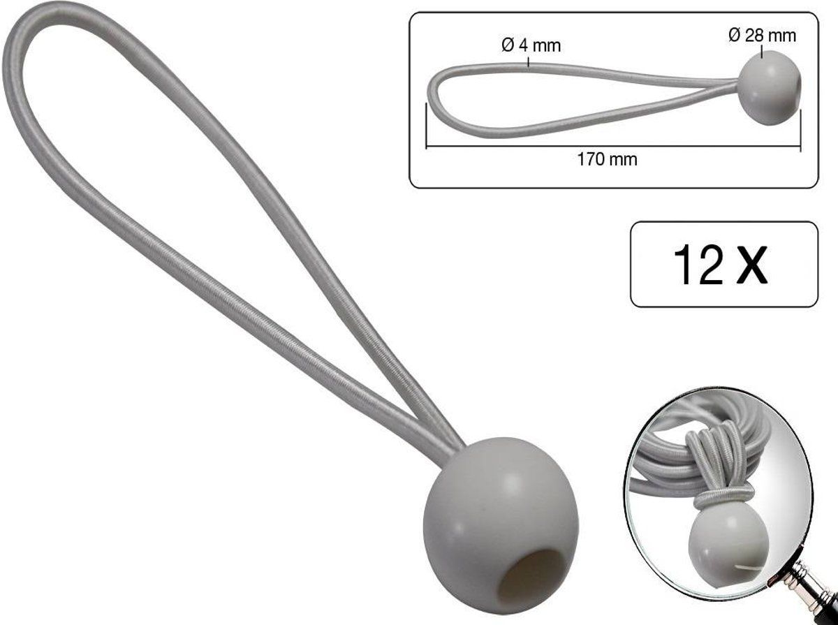 HOFFTECH Elastiek Met Bal Wit 170 mm 12 stuks