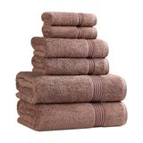 SUPERIOR Handdoek, Katoen, Mokka, 6-delige Set
