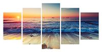 Homemania Muurfoto, 5 stuks, natuur en landschap, strand per verblijf; kinderkamer - meerkleurig, van polyester, hout, 100 x 2 x 50 cm