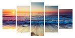 Homemania Muurfoto, 5 stuks, natuur en landschap, strand per verblijf; kinderkamer - meerkleurig, van polyester, hout, 100 x 2 x 50 cm