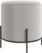 HOMCOM Voetenbank Fluweel Lichtgrijs 35x35x38cm