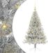 vidaXL Kunststof Voorverlichte Kerstboom met 150 LED Zilver 120 cm PET