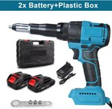 Électrique agrafeuse - Agrafeuse sans balais alimentée par batterie, 720W - Force de traction : 20000N - Sans fil, 18V - Agrafage automatique - Modèle 2, avec batterie et boîte de rangement en plastique