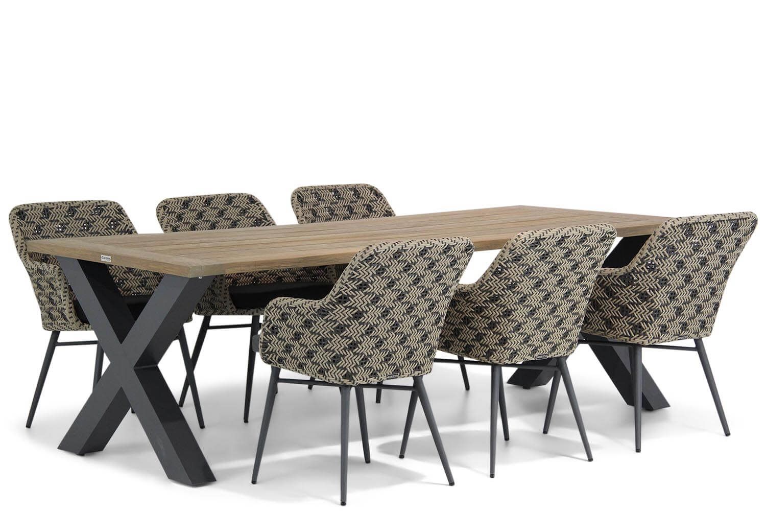 Lifestyle Garden Furniture Crossway/Cardiff 240 cm dining tuinset 7-delig