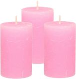 Atmosphera Bougie - 3 pièces - Rose - 5 x 8 cm - Bougie cylindrique