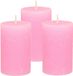 Atmosphera Bougie - 3 pièces - Rose - 5 x 8 cm - Bougie cylindrique