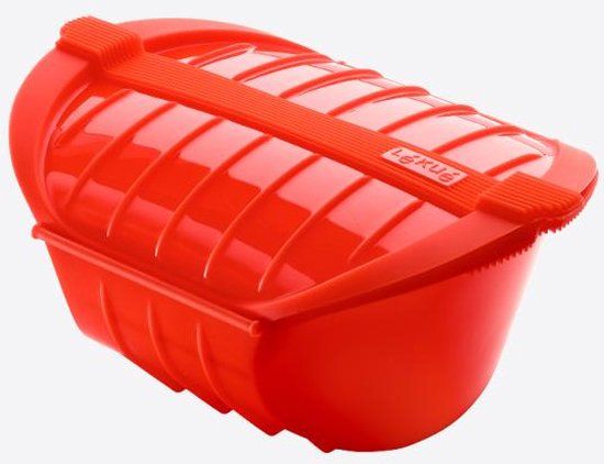 Lékué magnetron stomer voor 3-4 personen - rood - 26x19x11.5cm