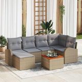 Maison Exclusive - Set de 7 coussins de banc de jardin, beige, en polyrotin