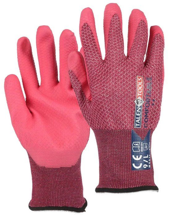 Talen Tools Werkhandschoenen Comfort Gerecycled Roze Maat L