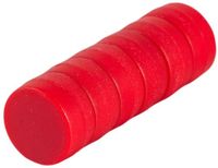 Magnetastico | 6x neodymiummagnets puissants avec revêtement protecteur | Couleur rouge et dimension 12x6 mm