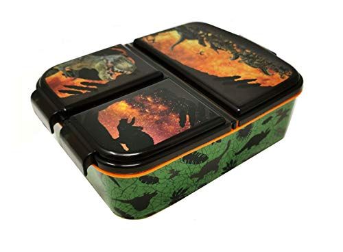 Theonoi broodtrommel voor kinderen, lunchbox, sandwichbox voor kinderen, naar keuze: Mickey, Spiderman, Avengers, Frozen, van kunststof, BPA-vrij, leuk cadeau voor kinderen, dinosaurus