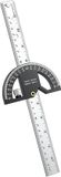 Merkloos / Sans marque BeiJingLiangPinJiaZuoKeJiWenHuaFaZhanYouXianGongSi Houten Werkplaats Hoekmeter en Protractor met 300mm RVS Meetlat voor Nauwkeurige Metingen en Ontwerpen