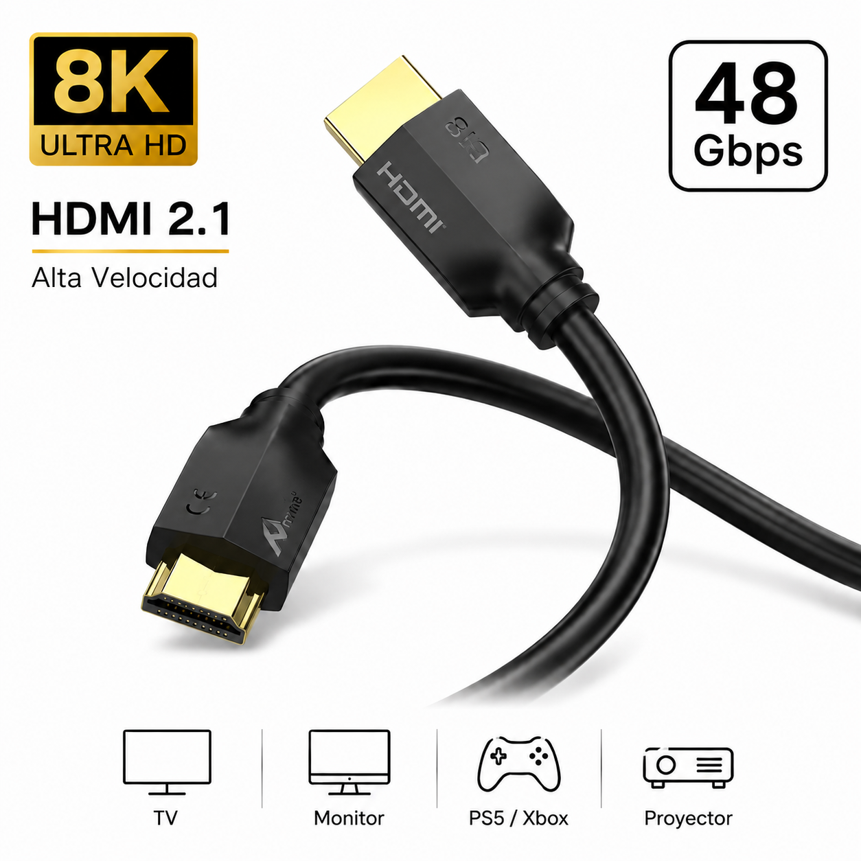 other HDMI 2.1-kabel 8K 48Gbps 2m Ultra Hd Compatibel met Ps5 Ps4 Xbox TV-monitorprojector