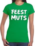 Bellatio Decorations Feestmuts Fun tekst t-shirt groen dames - dames tekst shirt Feestmuts M