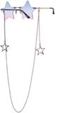 Wilbers & Wilbers Feestbril Luxe - Festival Bril - Ster met Ketting - One Size - Volwassen - Unisex