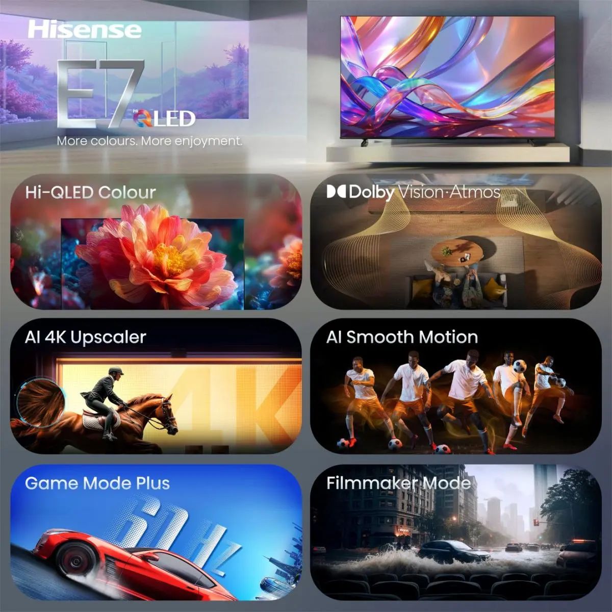 Hisense 43E7S / QLED Smart TV / 43 inch / 2026