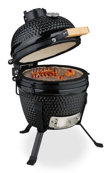 Relaxdays Kamado Barbecue Zwart Keramisch Egg Houtskoolgrill