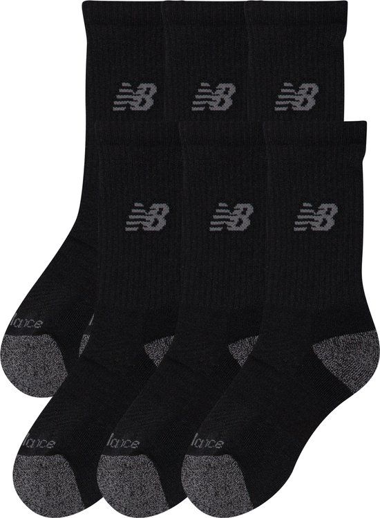 New Balance Active Crew Socks 3 Pack Unisex Sportsokken - BLACK