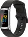 By Qubix Qubix - Compatible Fitbit bandje - Geschikt voor Fitbit Charge 5 - Fitbit Charge 6 Extra soft siliconen bandje - Zwart + zilveren connector - Horlogeband - smartwatchbandje
