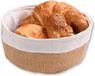 Kesper Broodmandje met stof - katoen/peva - beige - rond - D20 x H9 cm