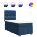 vidaXL Boxspring met matras stof blauw 140x200 cm