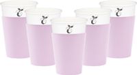Givi Italia Feestbekers met hoesjes - 24x - lavendel paars - papier - 250ml