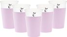 Givi Italia Feestbekers met hoesjes - 24x - lavendel paars - papier - 250ml