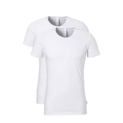 sloggi men basic T-shirt set van 2 heren Wit