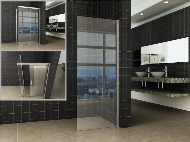 Wiesbaden Zijwand 100 cm voor schuif-nisdeuren Softclose 2.0 8 mm NANO