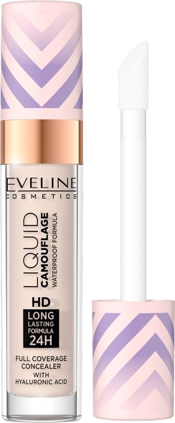 Eveline Cosmetics Liquid Camouflage Waterproof Concealer met Hyaluronzuur 01 Licht Porselein 7.5ml