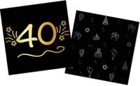 Folat Servetten Shining Glam 40 Jaar 16 Stuks 33 x 33 cm