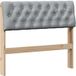 Tête de lit capitonnée gris clair 90 cm pin massif