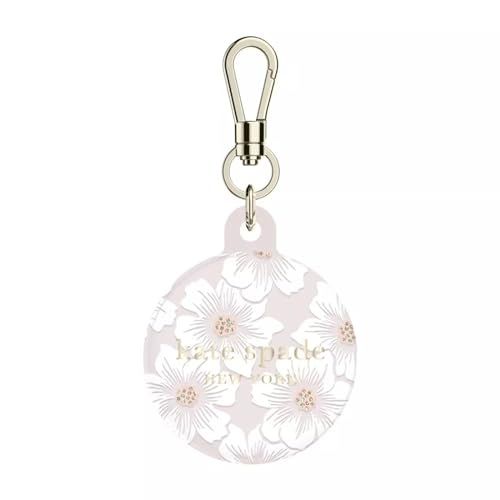 Kate Spade New York AirTag Houder met Gouden Ring Clip - Beschermhoes voor Apple AirTag - Stokroos Crème