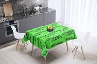 Bonamaison Tafelkleed, Anti-Mold, Sneldrogend, Waterdicht, 100% Polyester Tafellaken, Neon groene rook, 140 x 140 Cm