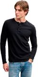 Superdry T-shirt Waffle Long Sleeve Henley Top M6010975a French Blue Mannen Maat - M
