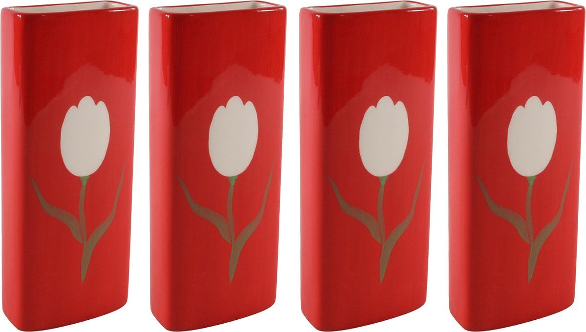 Svenska Living Radiatorbak luchtbevochtiger/waterverdamper - 4 st - rood - porselein