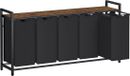 Songmics BLH501B01 panier à linge avec 5 compartiments, noir encre brun vintage