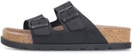 Rieker V3190-01 dames slippers met voetbed, dames, leer, zwart