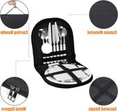 OEM Shenzhen Haorui Industrial Technology Co., Ltd. 12Pcs Portable Stainless Steel Camping Cutlery Set with Organizer for 2 Persons