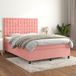 Maison Exclusive - Sommier à lattes de lit avec matelas rose 140x200 cm velours