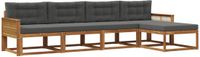 vidaXL - Bank loungeset - 5 zitplekken - Acacia hout - Natuurlijk en antraciet