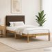vidaXL Bedframe - met - gestoffeerd - hoofdbord - Whitewash - en - taupe