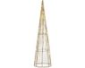 Mica Decorations LED kegel kerstboom lamp - goud - polyester/metaal - H60 cm