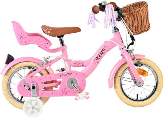 Volare Blossom Kinderfiets - Meisjes - 12 inch - Roze - Twee handremmen