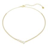 Swarovski Mesmera Halsketting, Gemengde Slijpsels, Wit, 18 Karaat Gouden Afwerking